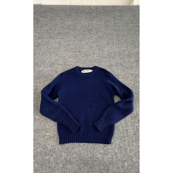 Glen Kaylin Sweaters - Vintage 90s Glen Kaylin Women's Navy Shetland Wool Crewneck Sweater Sz S